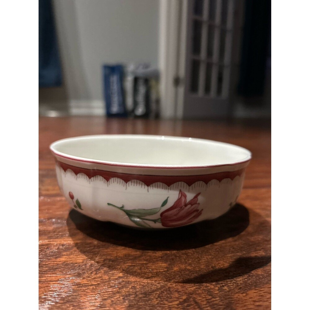 Coupe Cereal Bowl 5 3/4" Villeroy Boch Jardin d'Alsace Fleur Germany Flowers